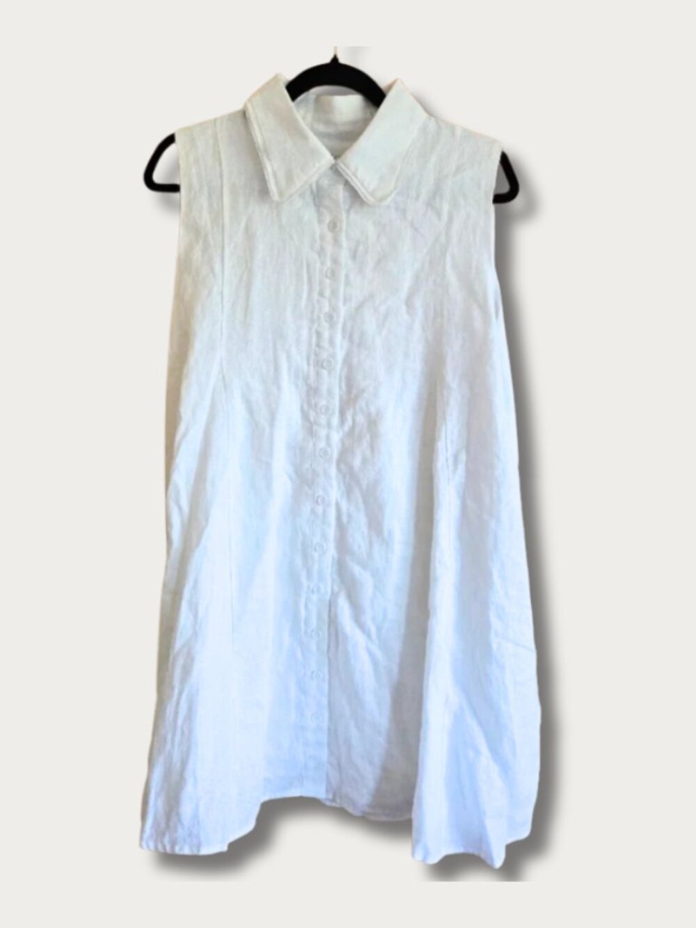 NWT DISSH Marc Linen Shirt Mini Dress White Sleeveless Collared AU 12 Minimal